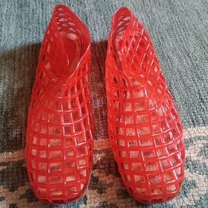 Red Women’s Jelly Flats - Comfortable Breathable Loafers